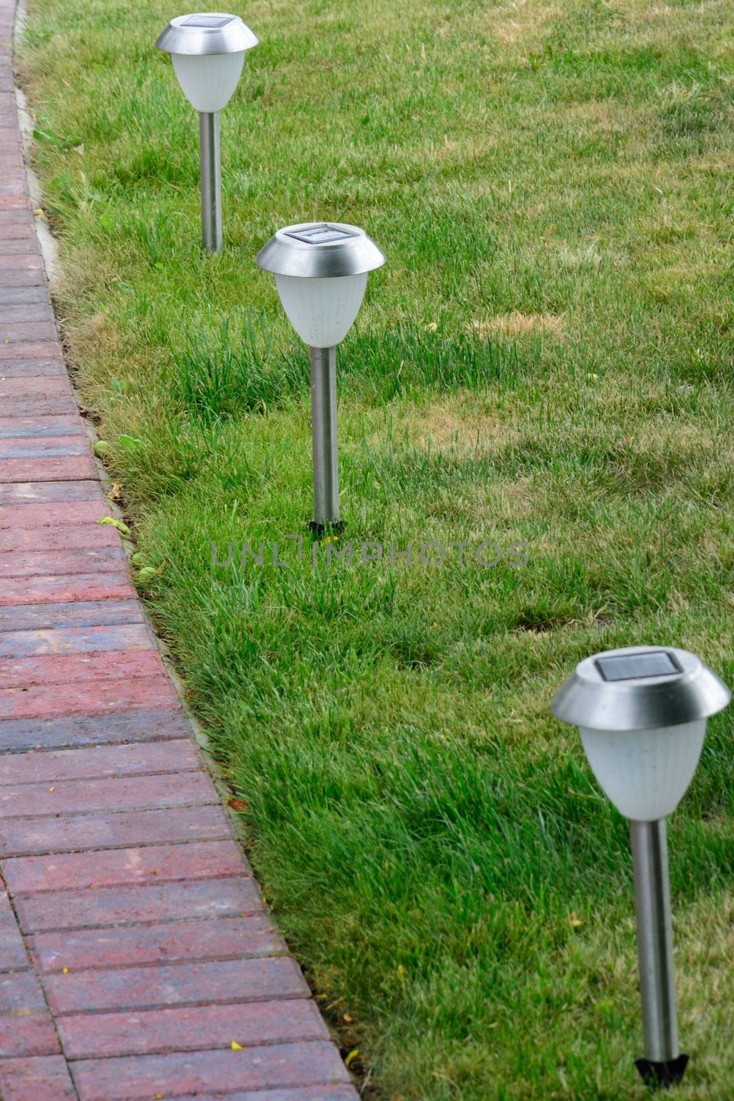 Solar powered lawn lights