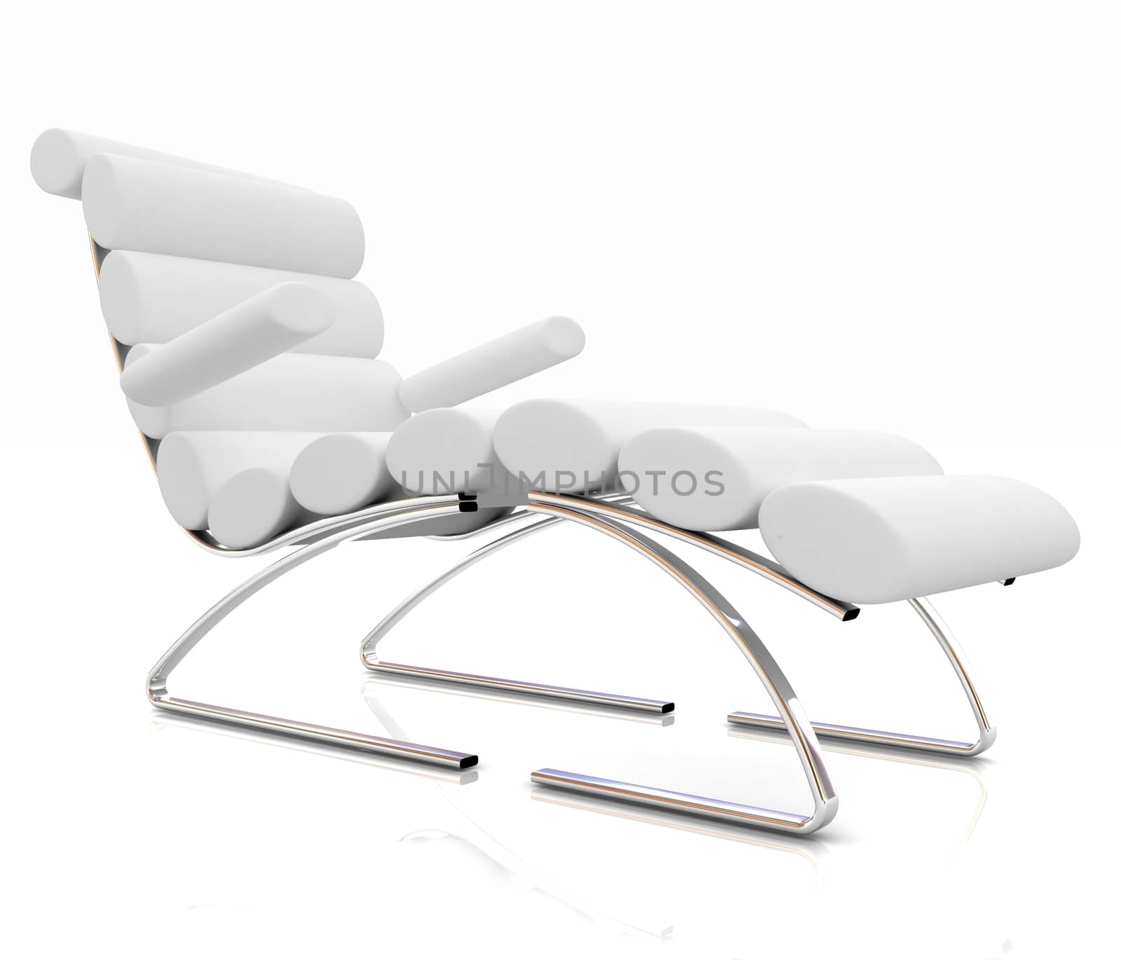 Comfortable white Sun Bed on white background