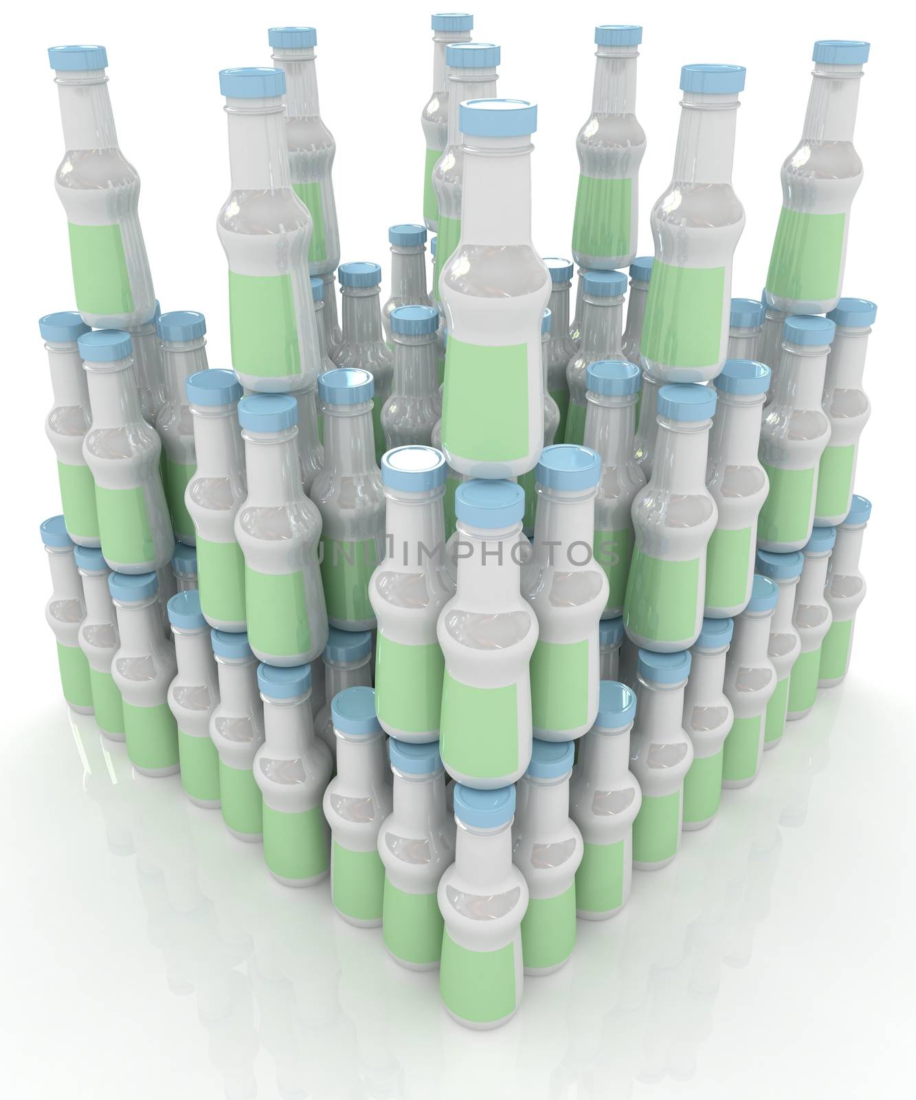 Plastic milk products bottles set  by Guru3D