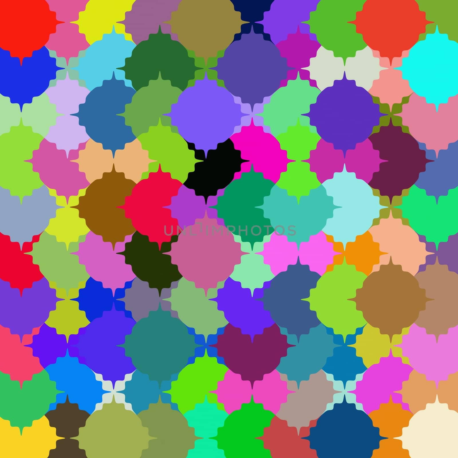 Many-colored puzzle pattern (removable pieces). 