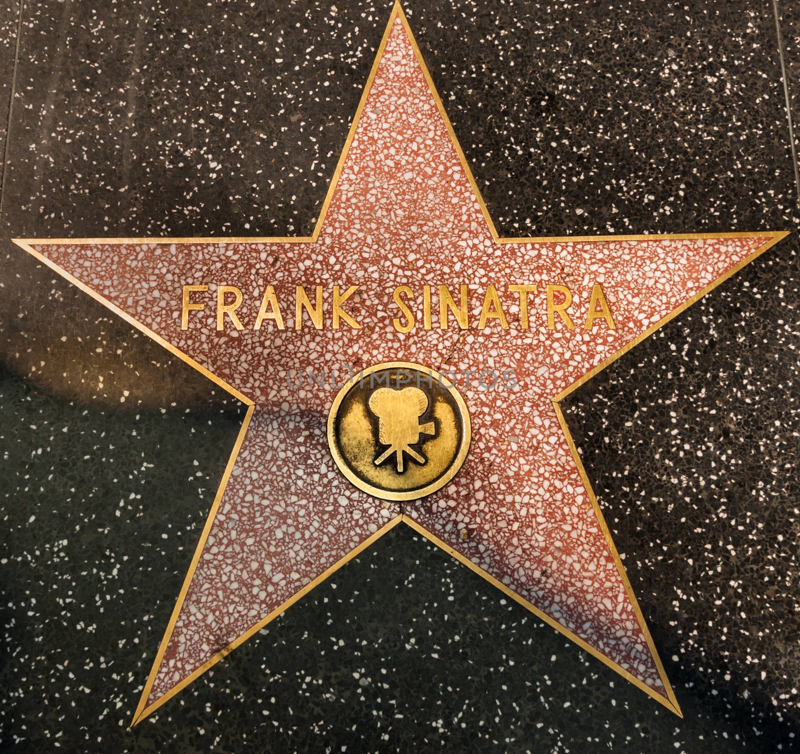 Frank Sinatra Hollywood Star in Los Angeles on street on AUGUST 23, 2013 in Los Angeles, USA.