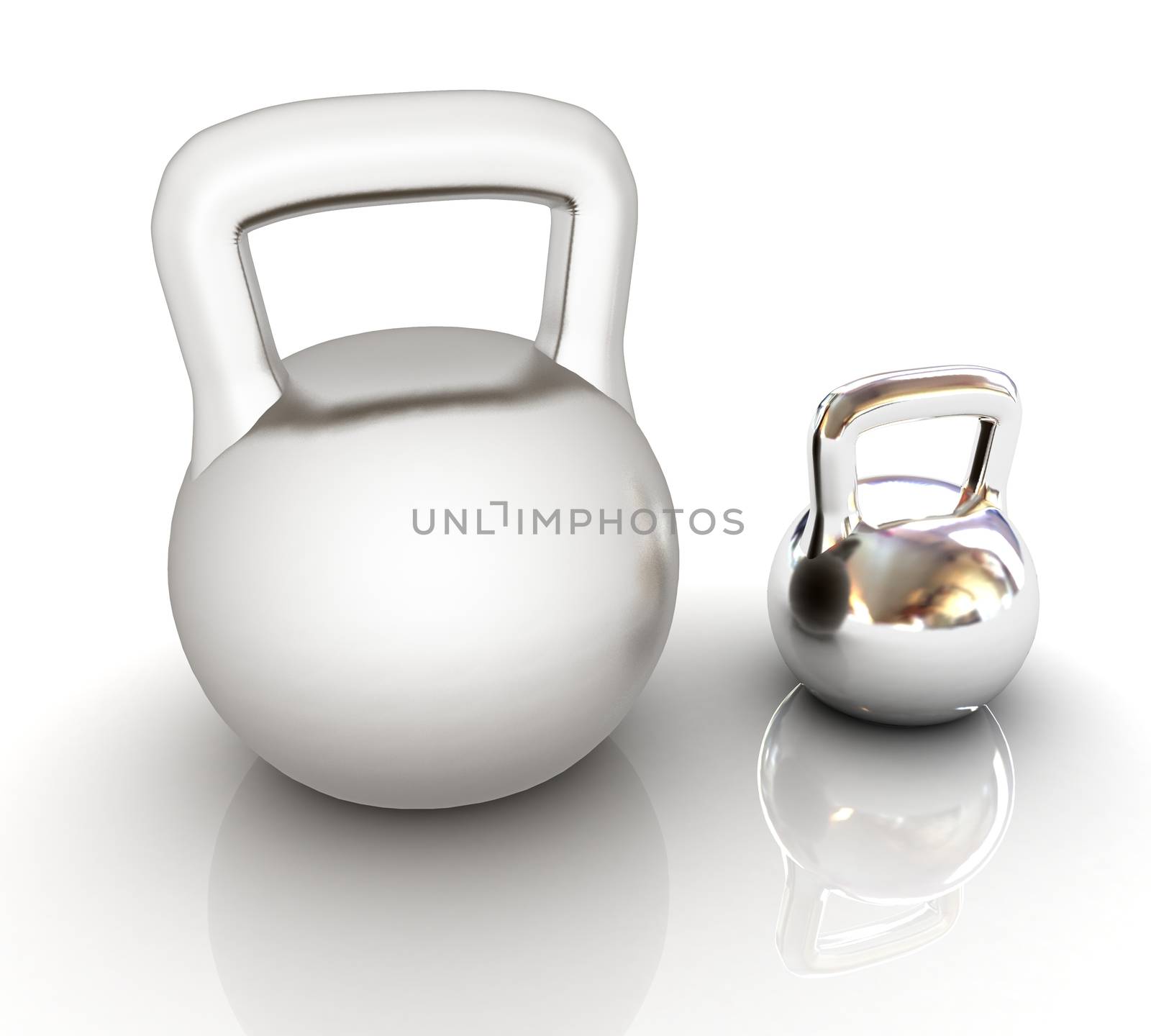 Kettlebells on a white background