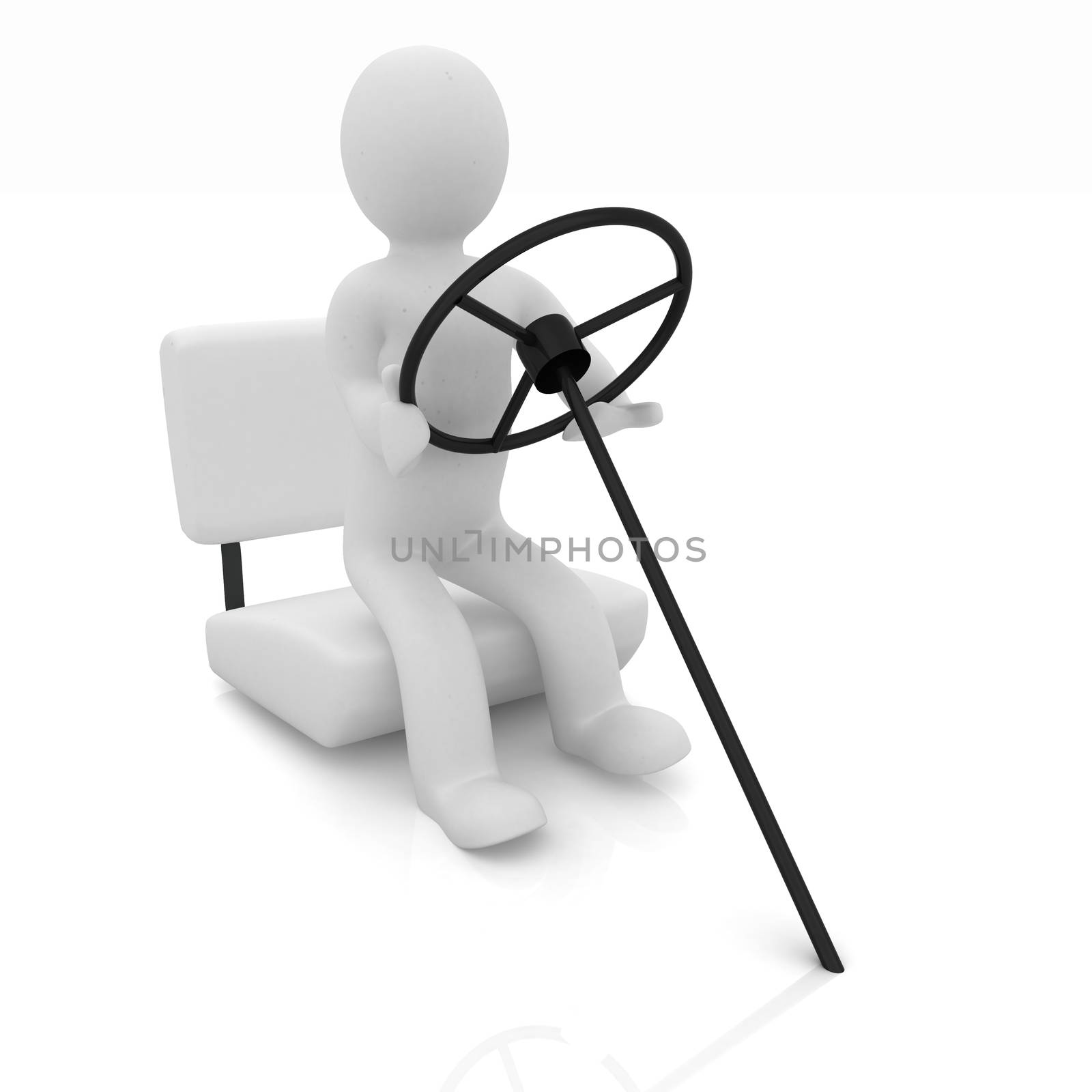 Abstract driver on a white background