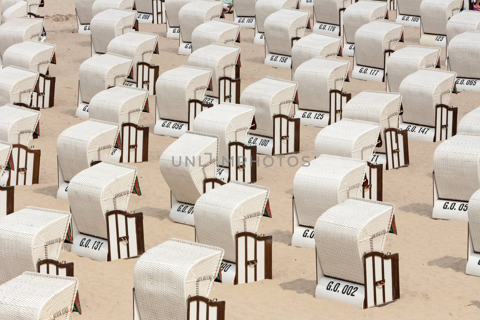 beach chairs at the beach, baltic sea