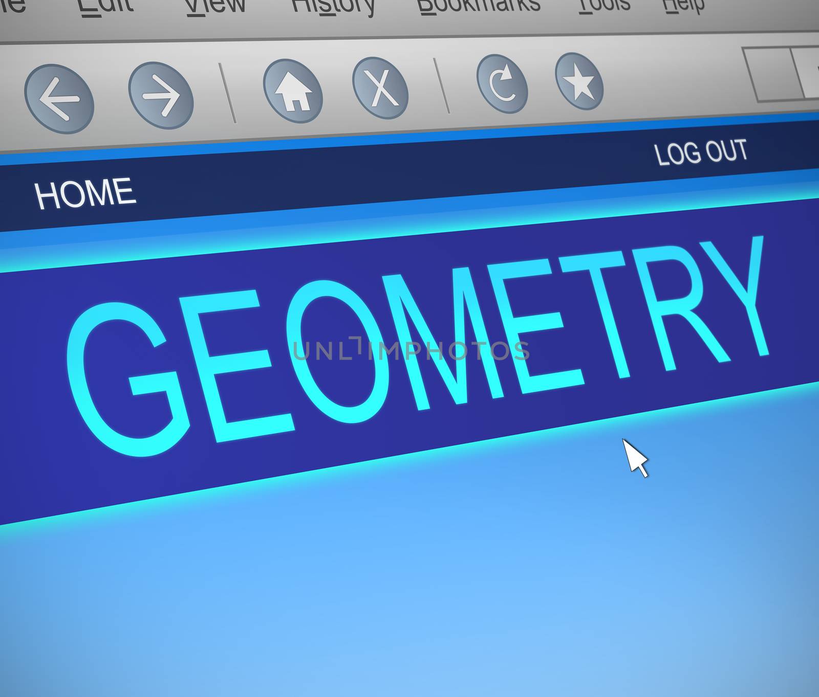 Illustration depicting a computer screen capture with an algebra concept.