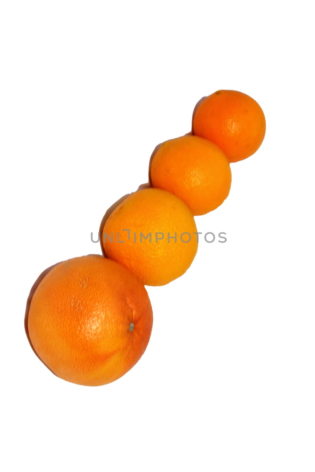 On a white background are three large orange and orange grapefruit