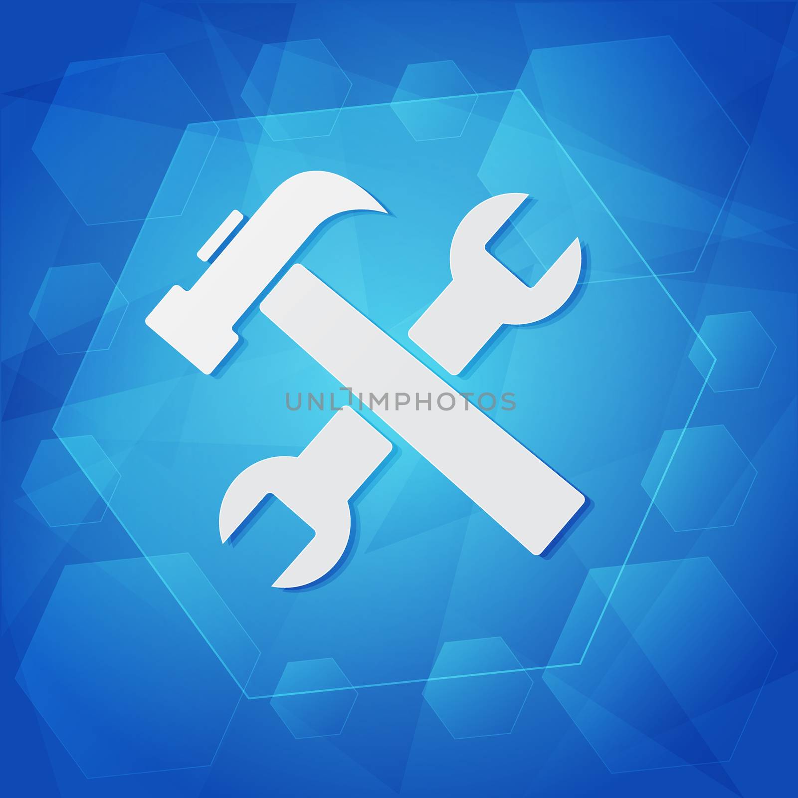 tools sign over blue background by marinini