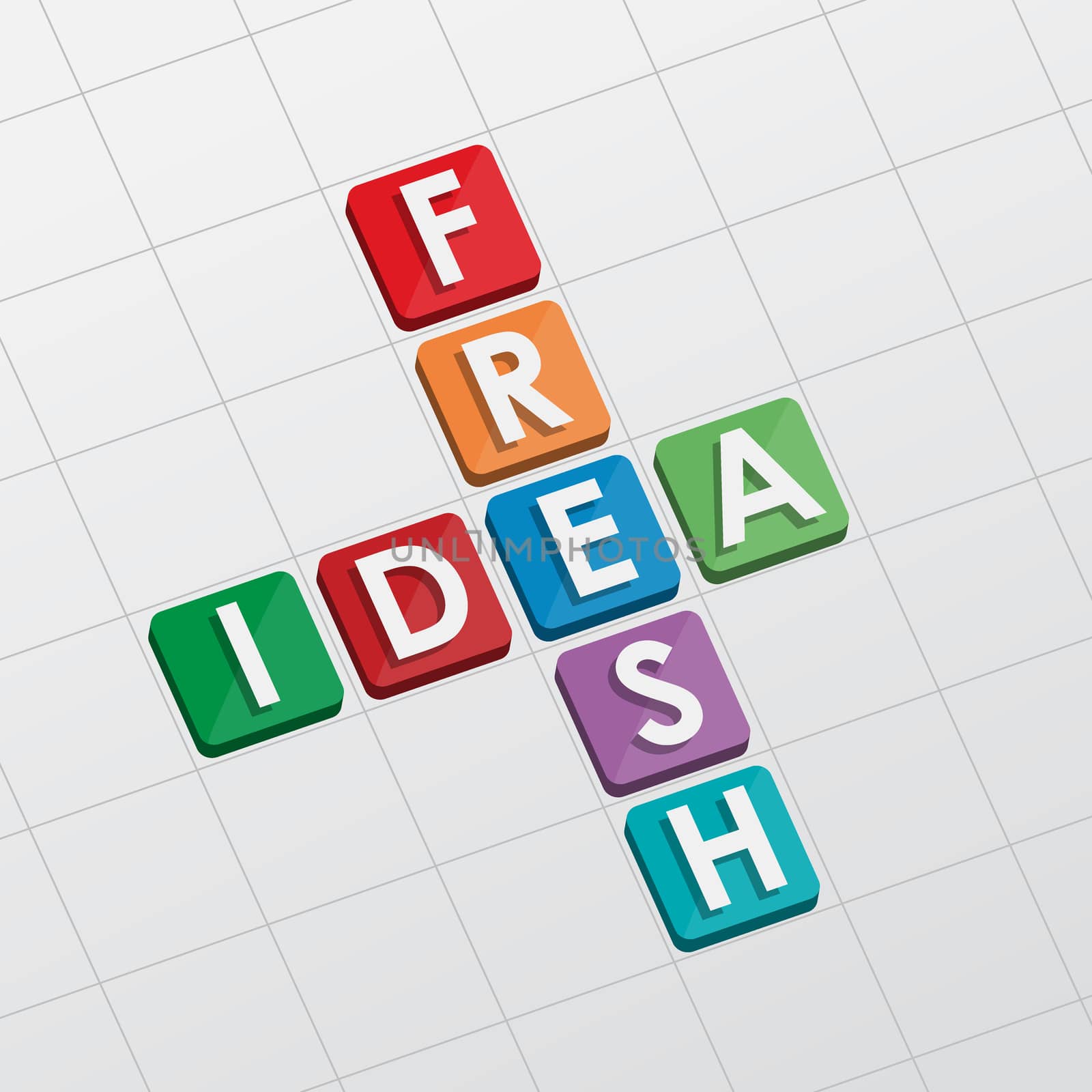 fresh idea crossword, flat design by marinini