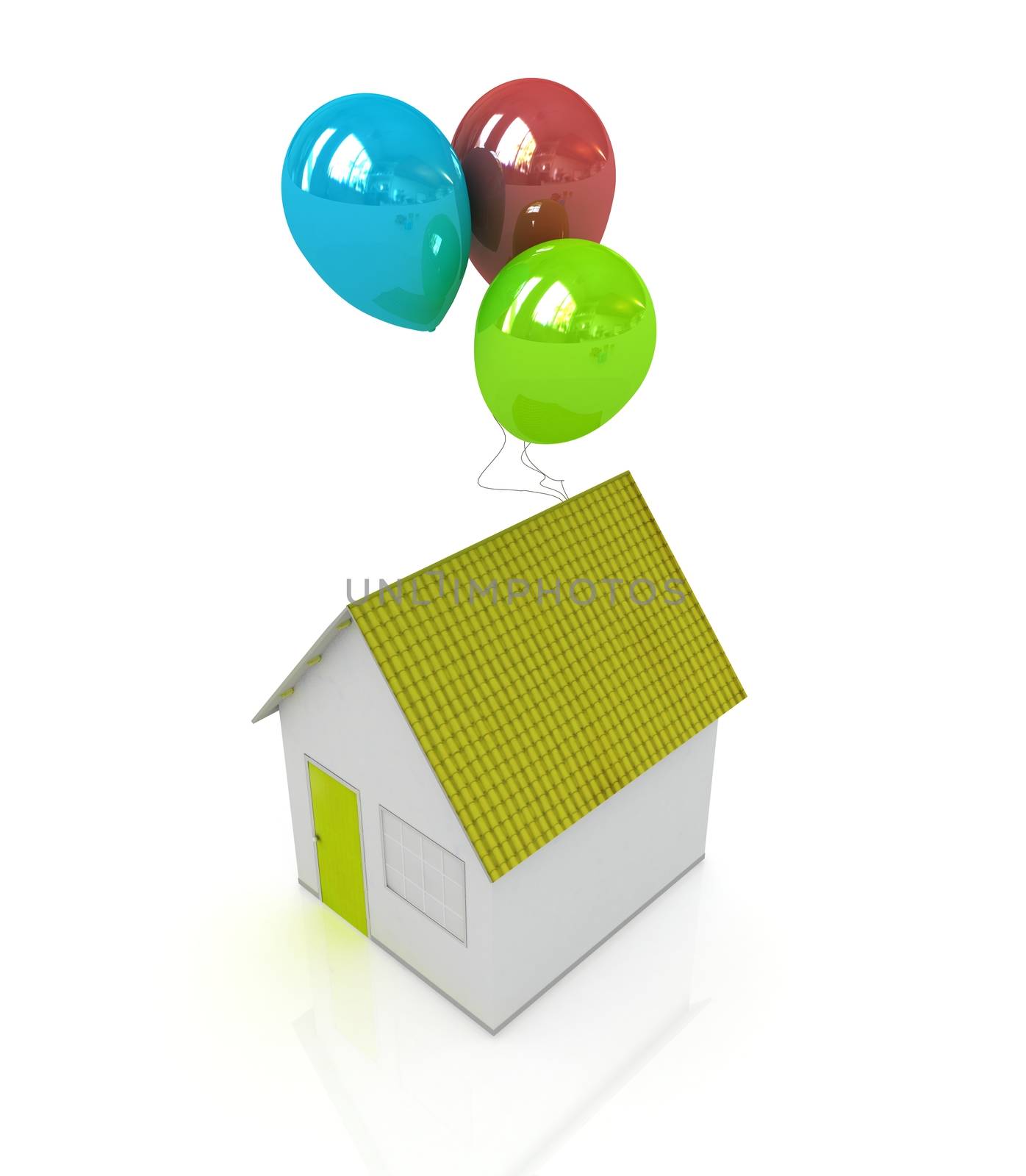 House with colorful balloons  by Guru3D