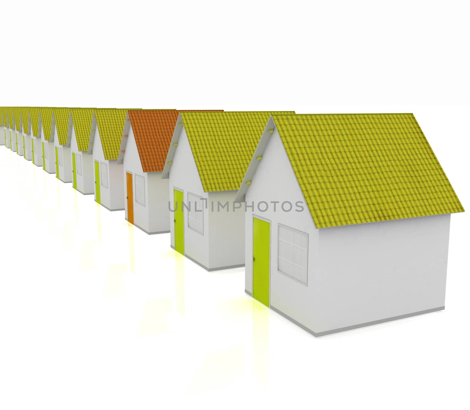 Houses on a white background