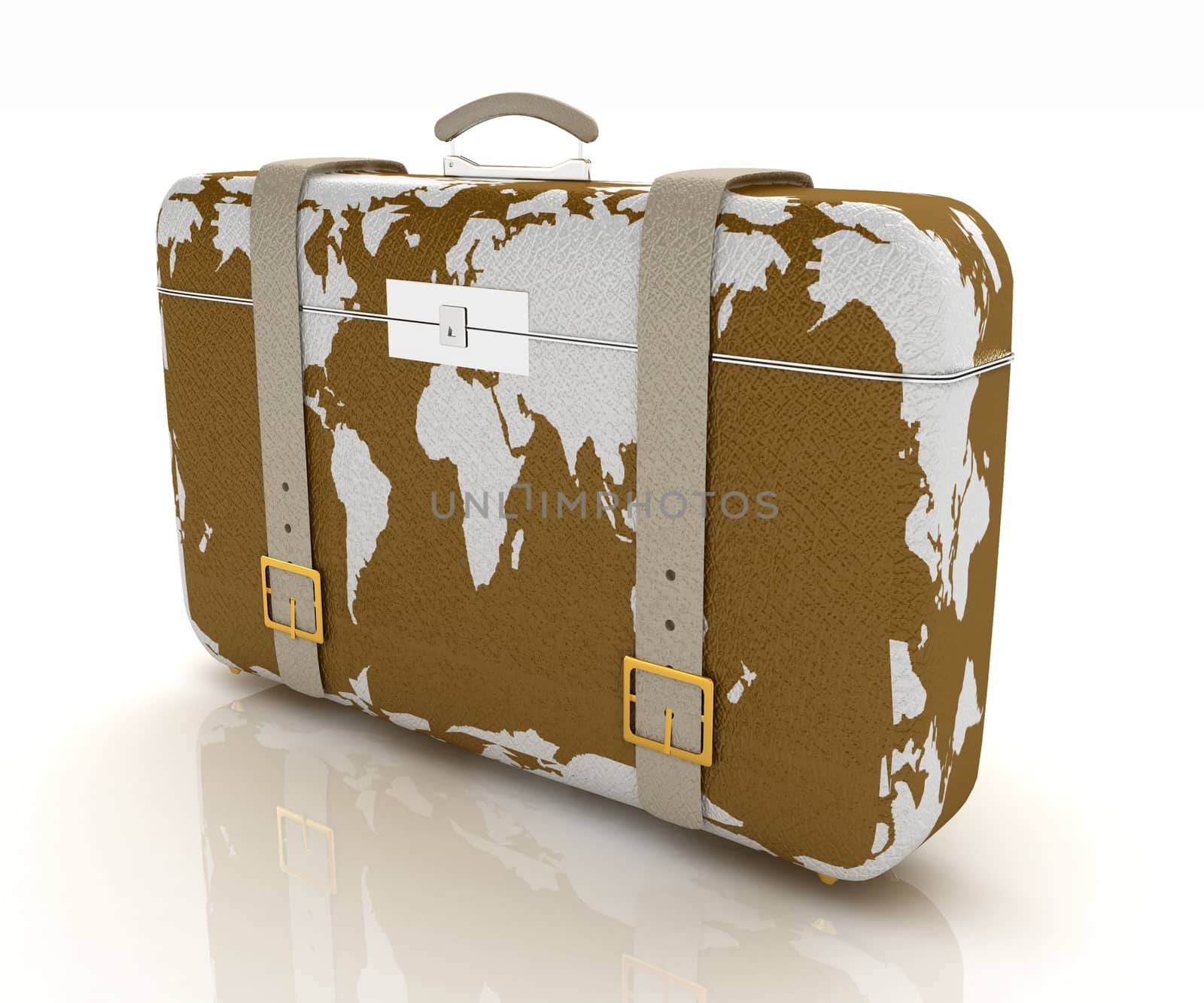 suitcase for travel on a white background