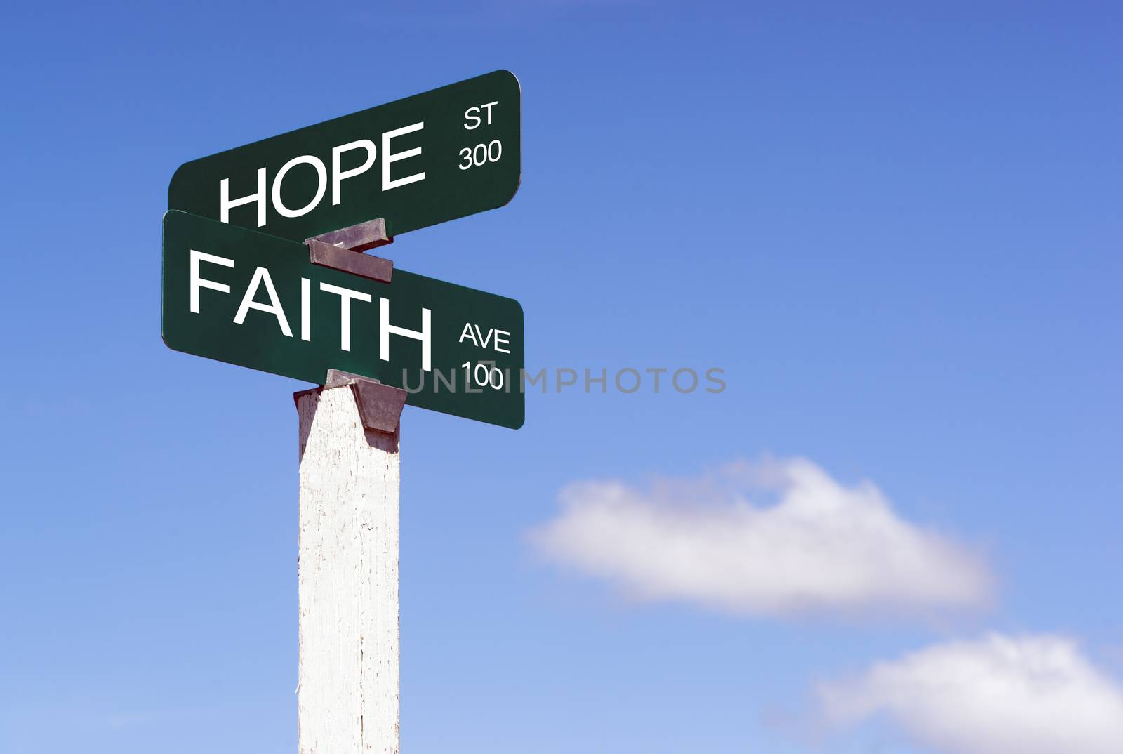 Hope Faith Emotion Idea Signs Crossraods Street Avenue Sign  by ChrisBoswell