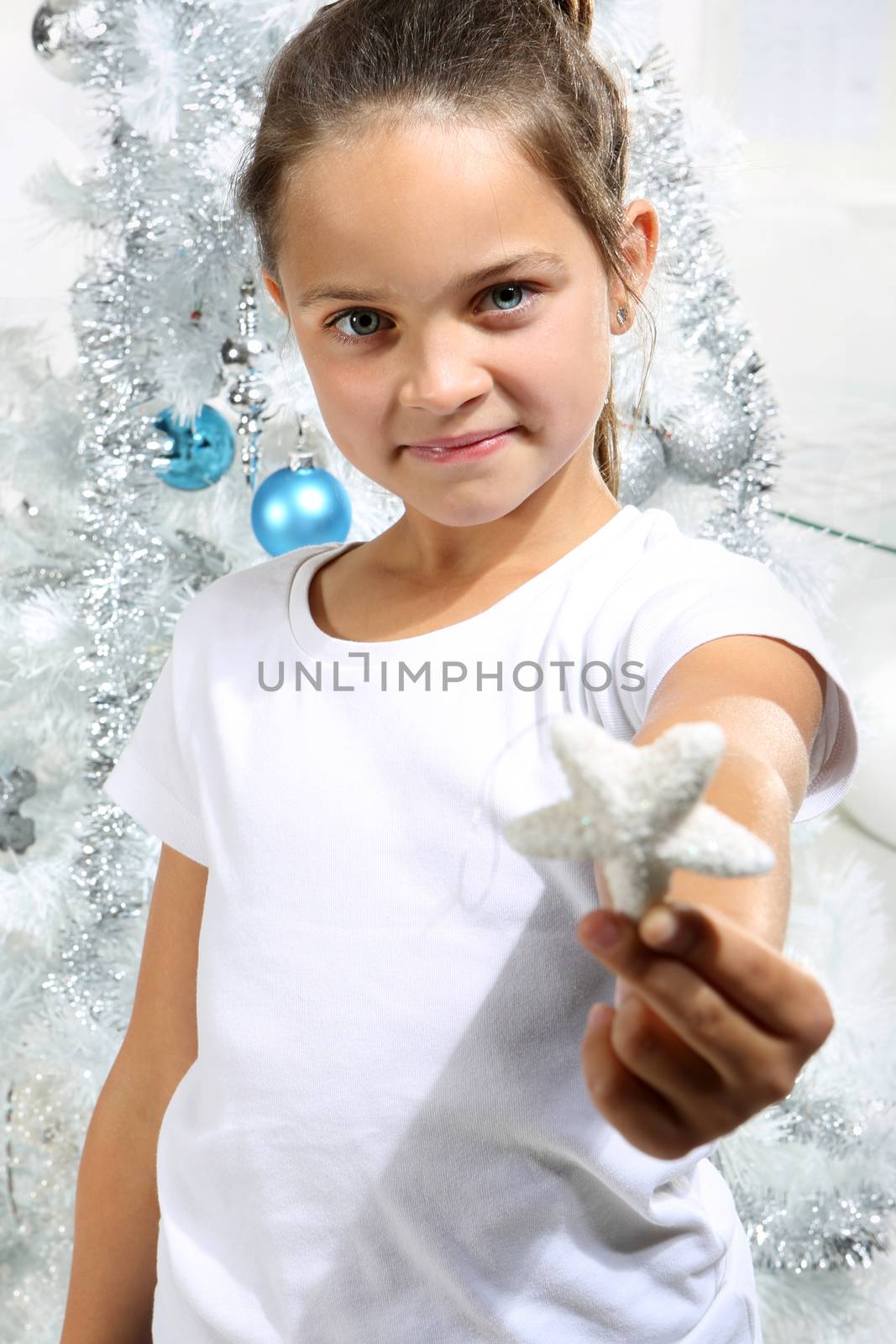 Girl with Christmas star