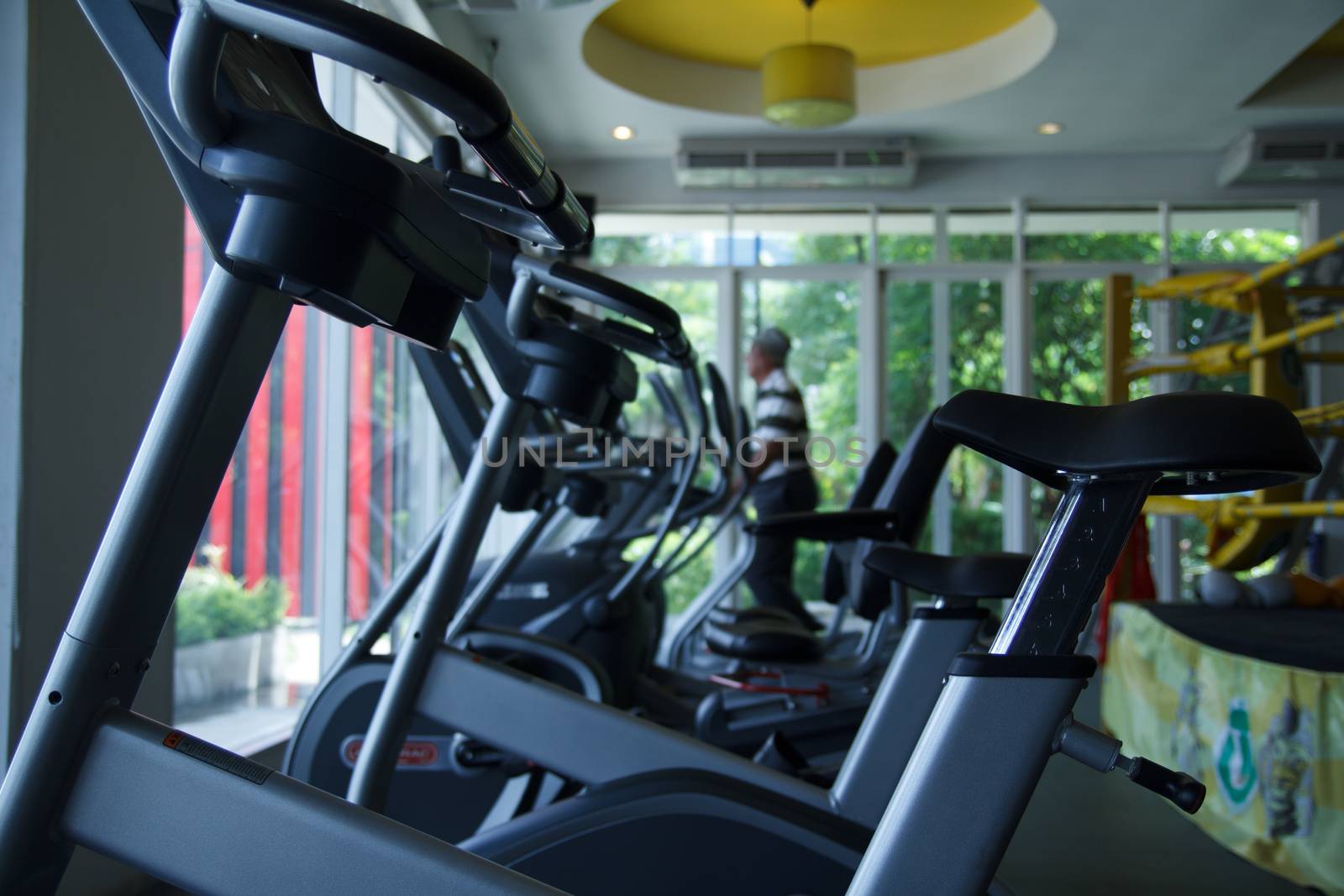 Bicycles in a gym