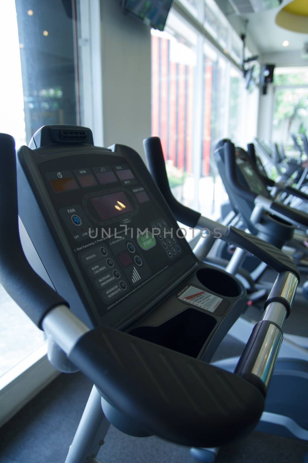 Bicycles in a gym