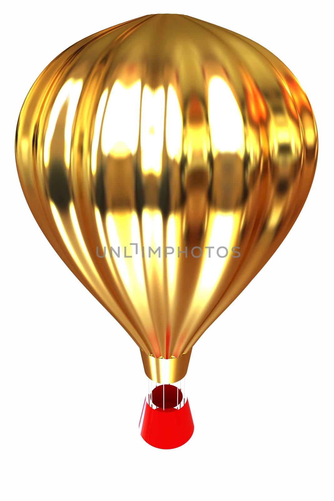 Hot Air Balloons with Gondola. Colorful Illustration isolated on white Background 