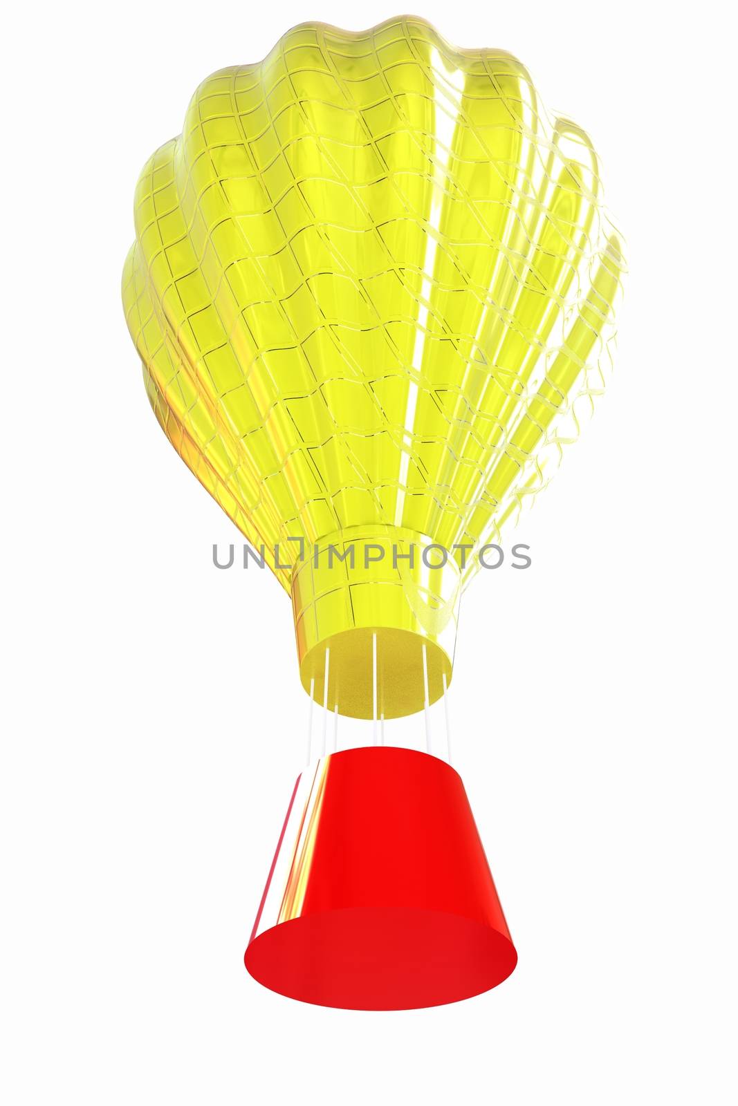 Hot Air Balloons with Gondola. Colorful Illustration isolated on white Background 