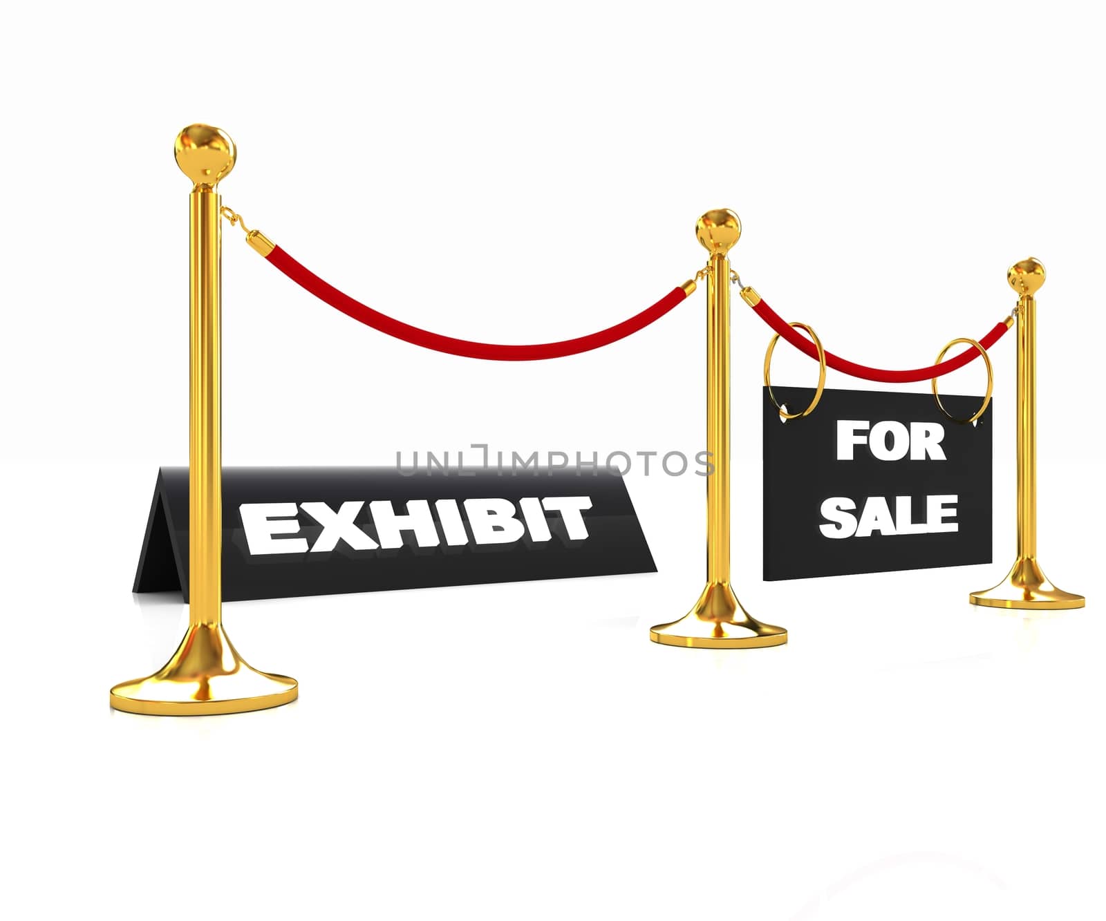 Exhibition on a white background