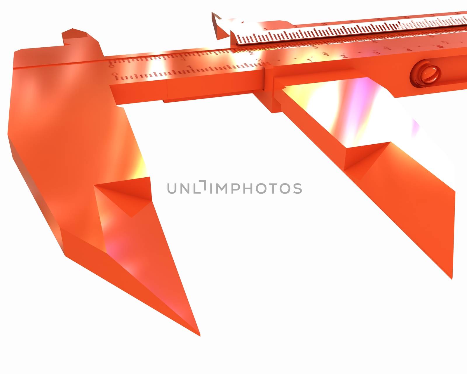 Vernier caliper on a white background