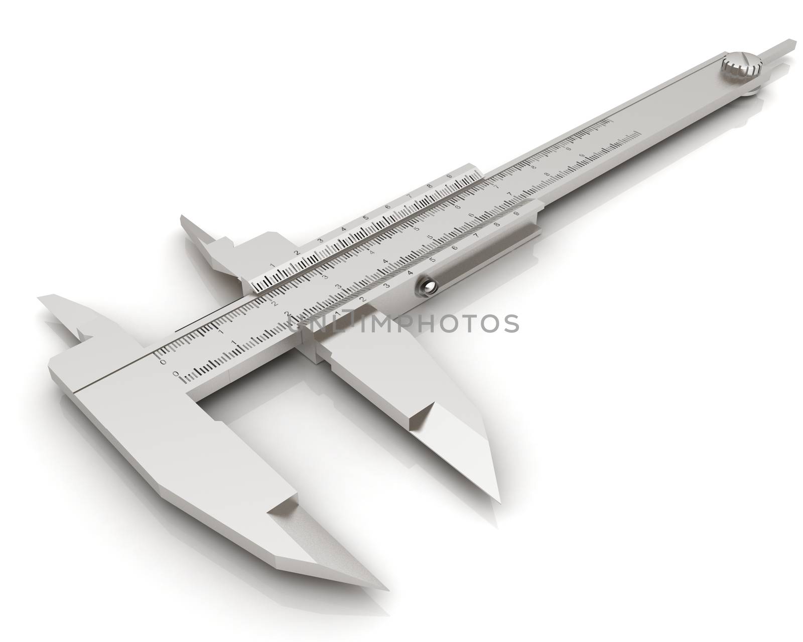 Vernier caliper on a white background