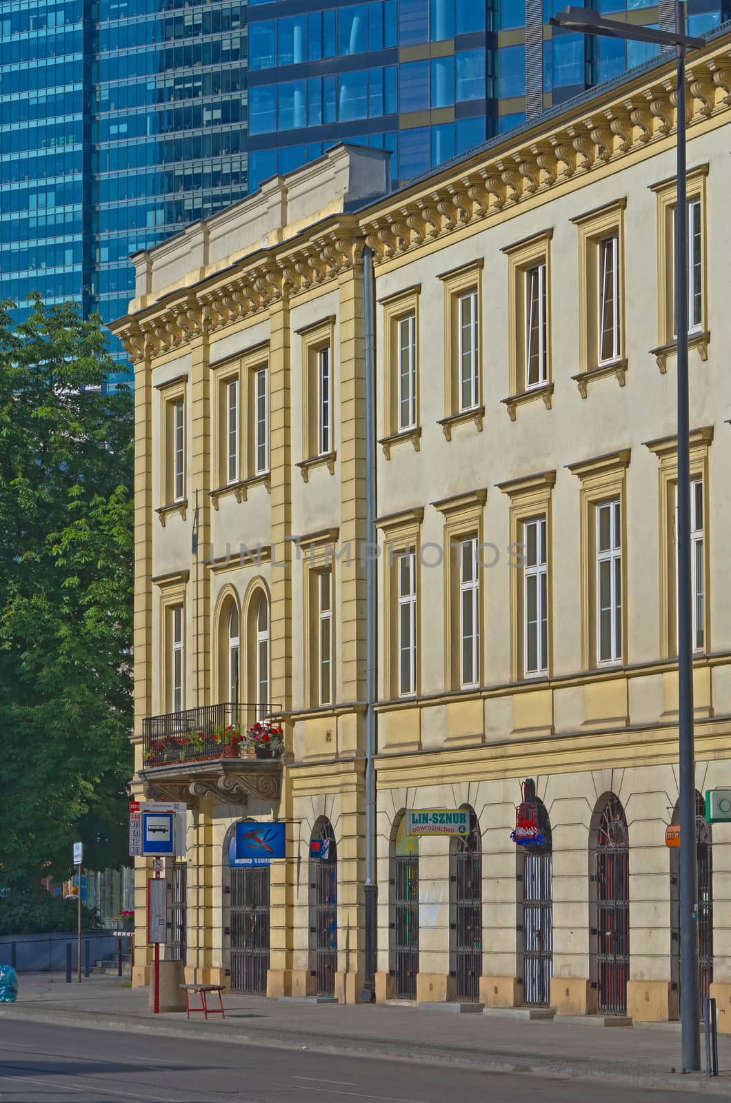 Different types of office and residential buildings, Warsaw, Poland.