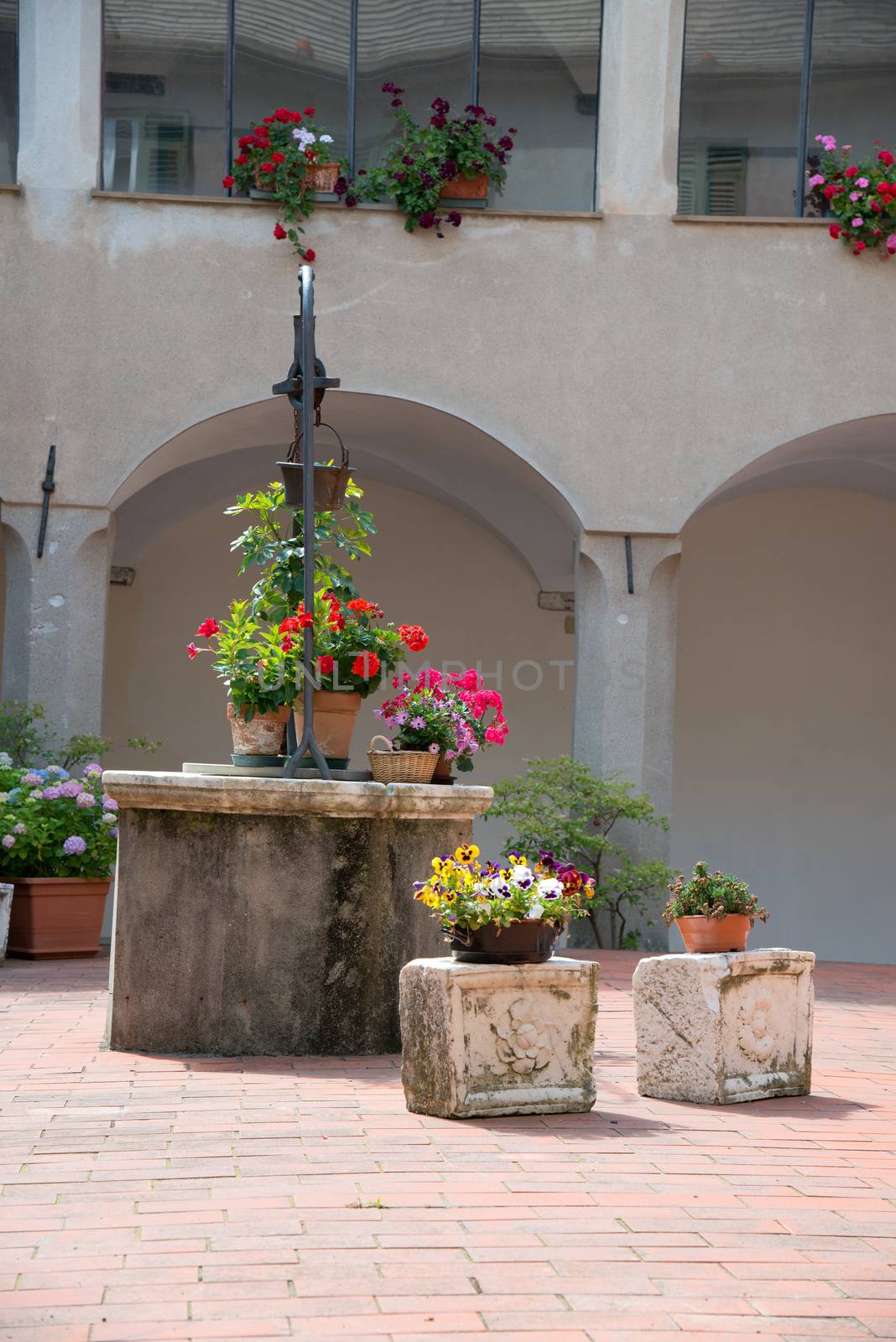 cloister of the monastery neat and clean








