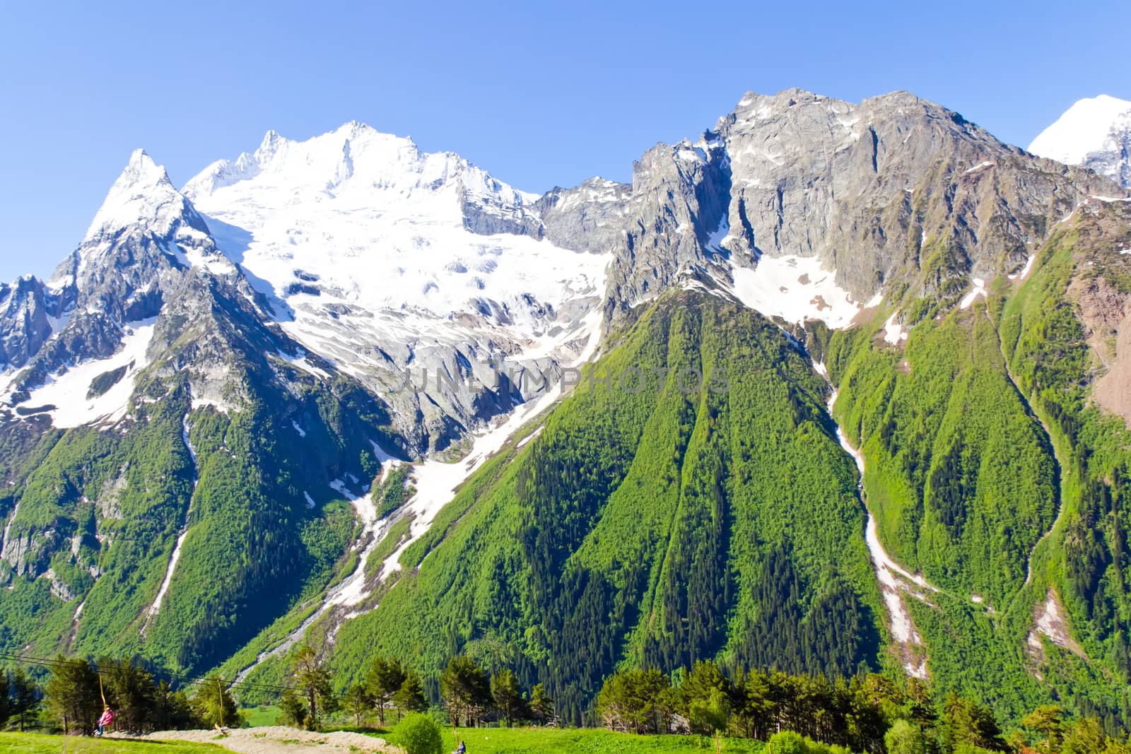 Landscape of mountains Caucasus region in Russia