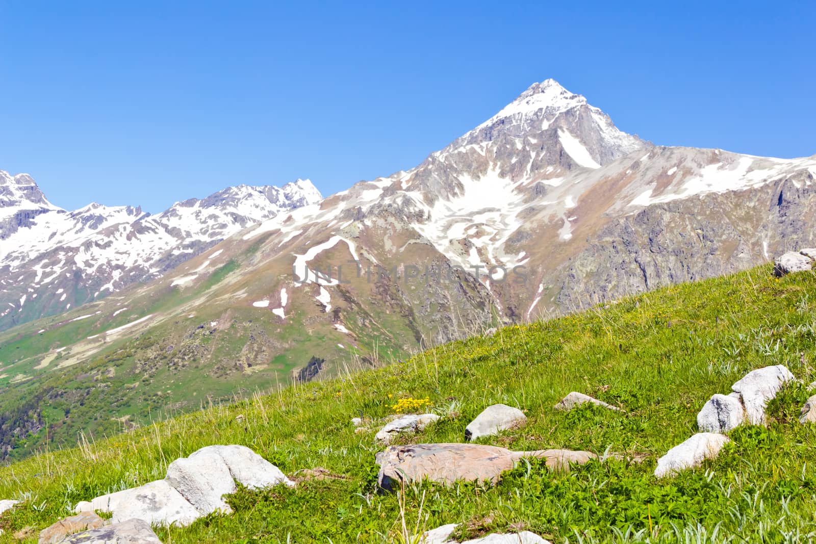 Landscape of mountains Caucasus region in Russia