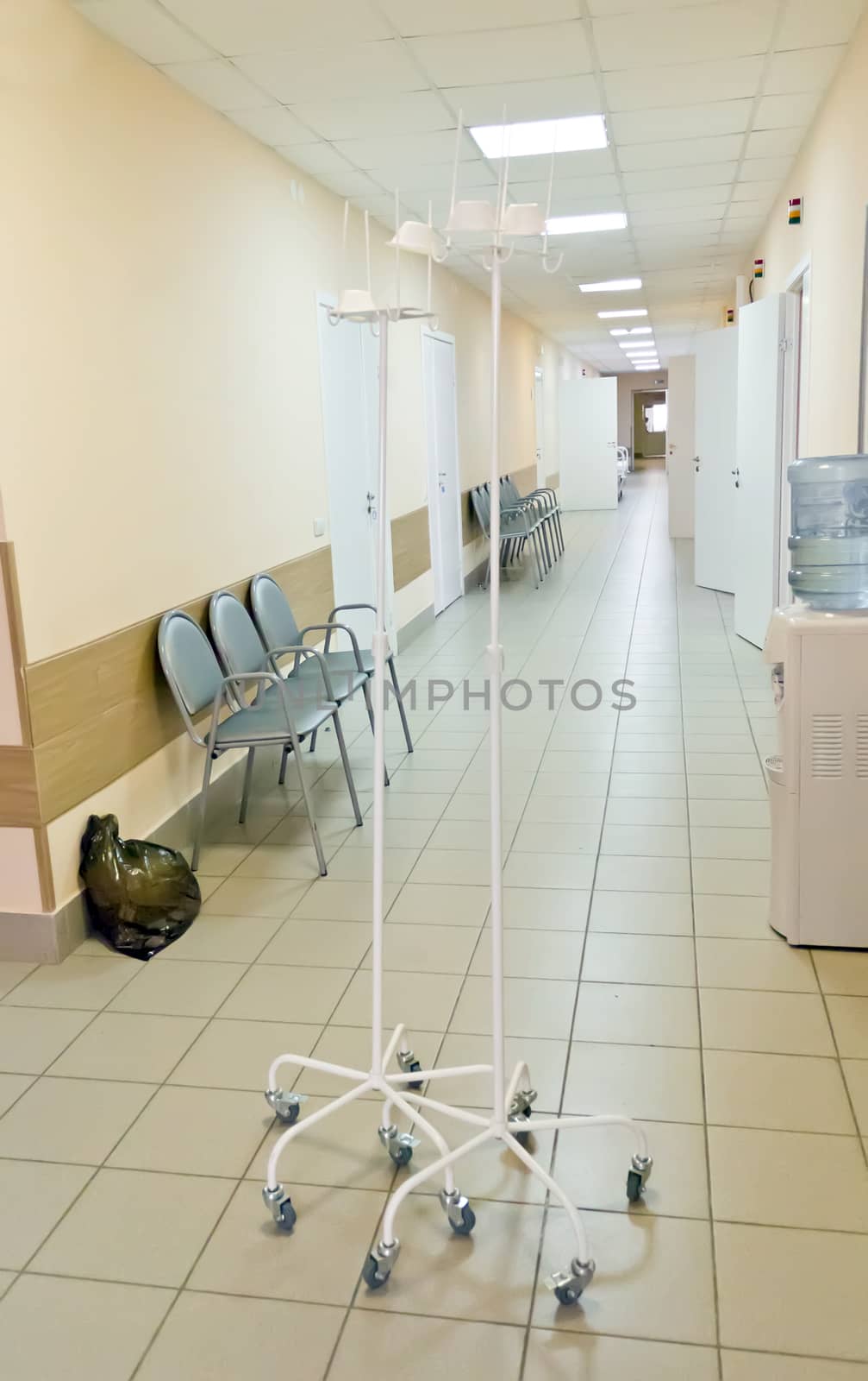Photo of hospital corridor interior without sicks