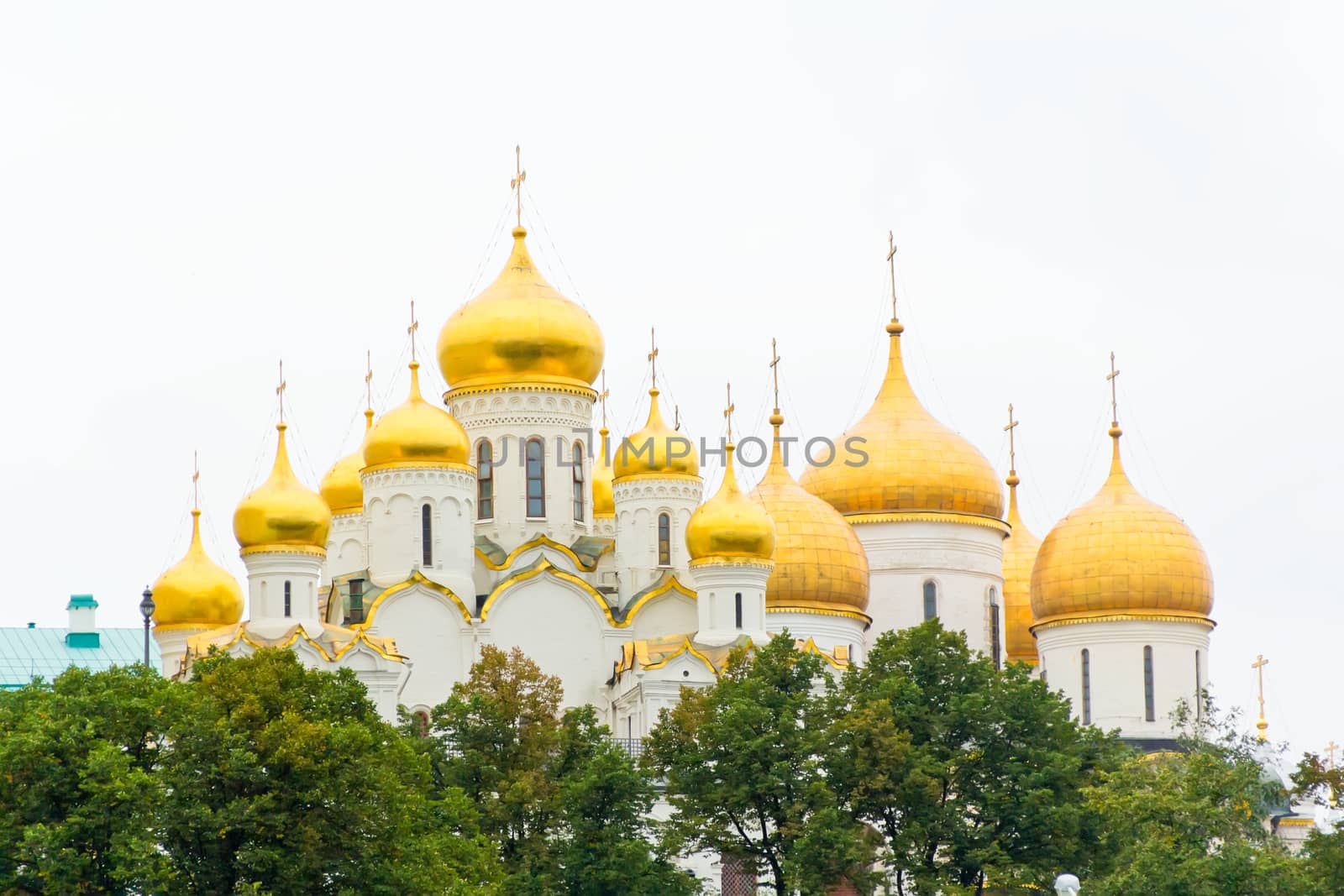 Photo of Orthodoxy church in Moscow with gold cupolas