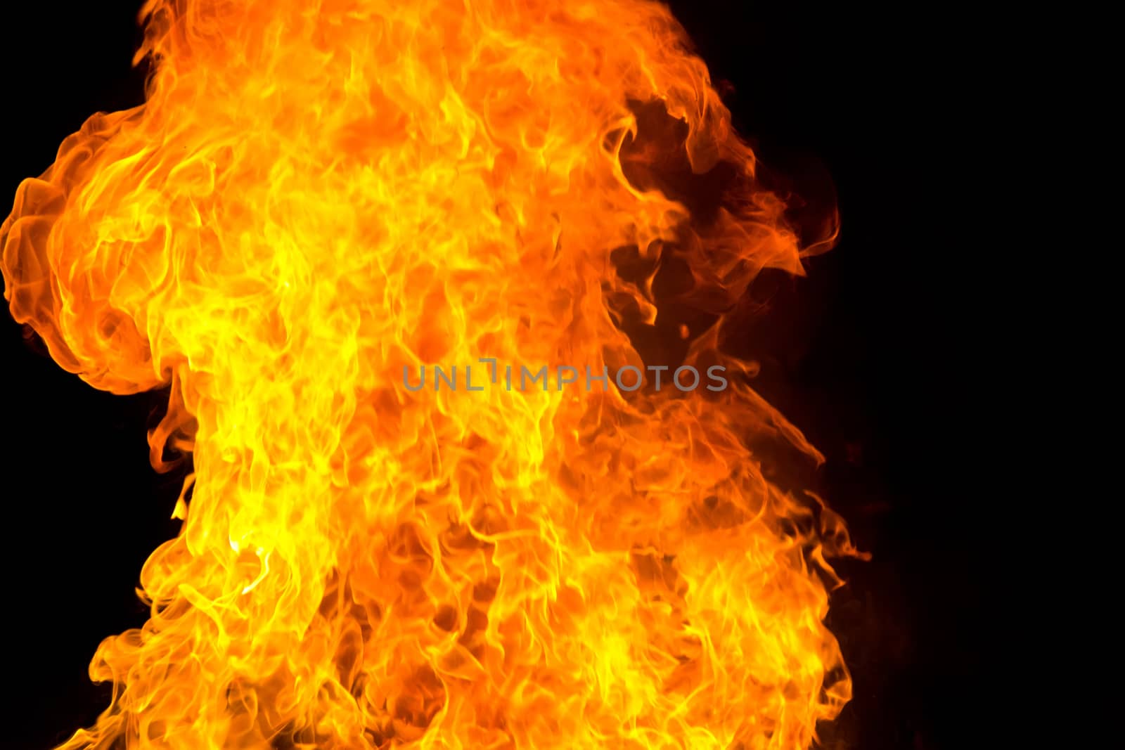 Photo with red flame on black background