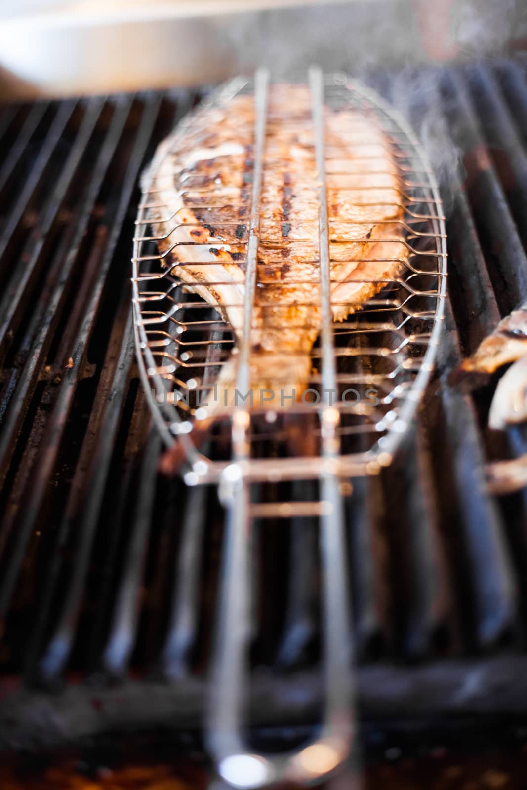 Fish on the grill in a Portugese Restaurant