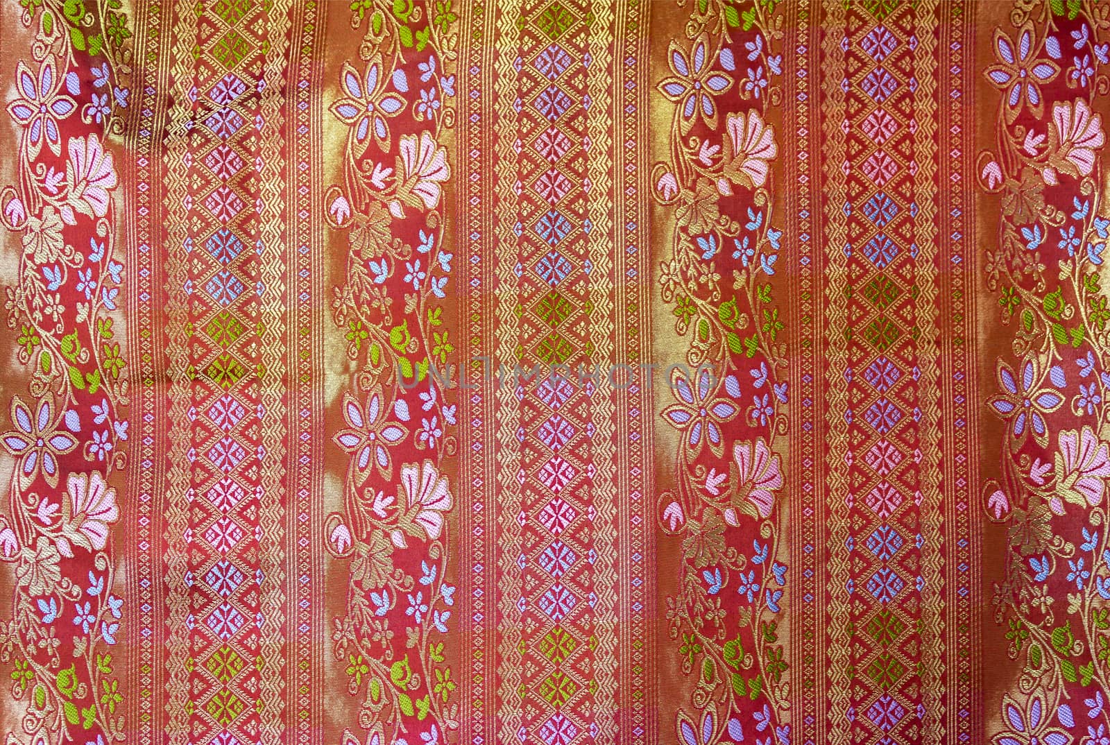 Beautiful fablic patern of thai silk  by manusy