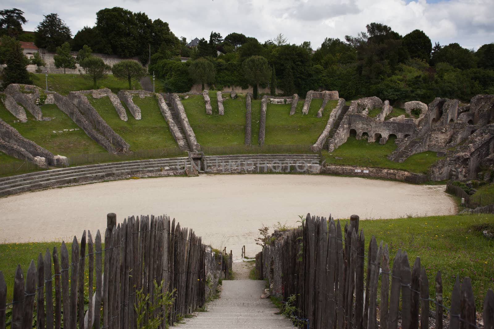 Ruins of roman amphitheater in Saintes ,France