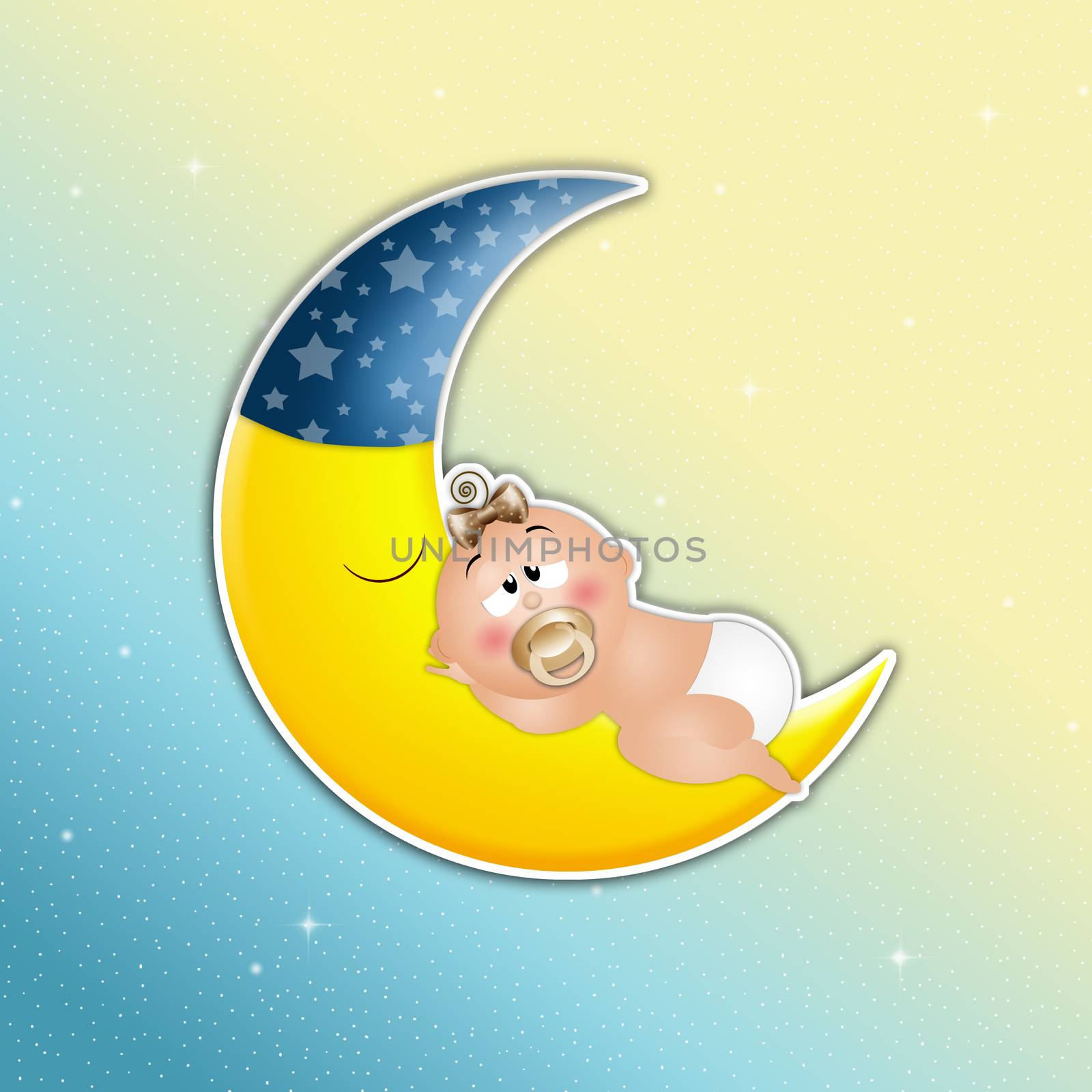 Baby on the moon by sognolucido