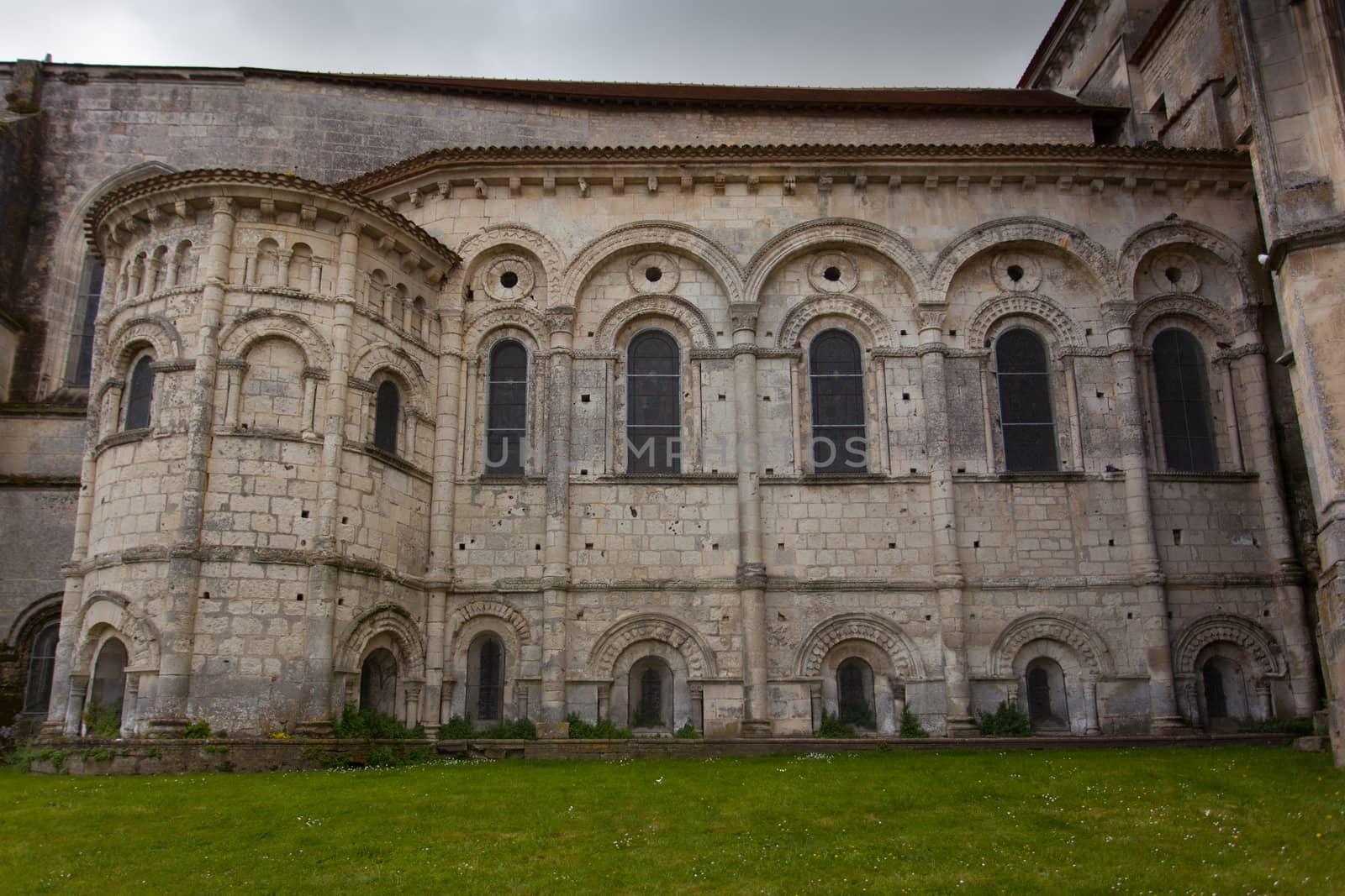 Romanesque abse of Saint Eutrope church in Saintes, France