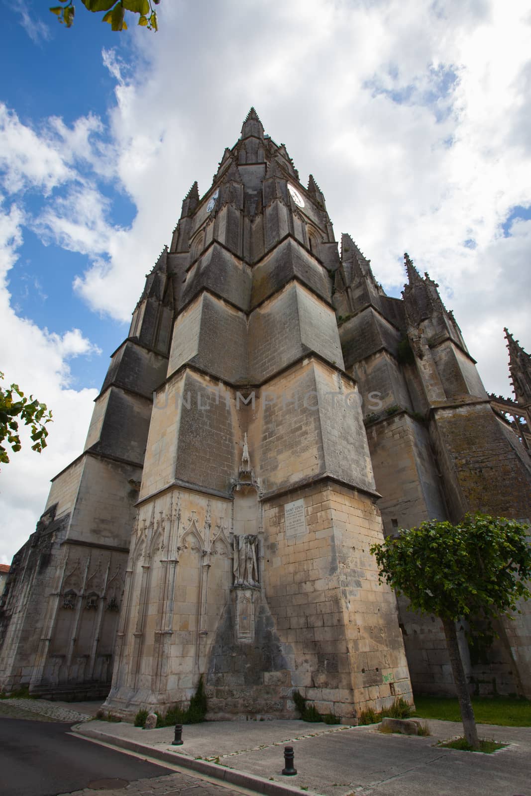 Main tower of the Saint Pierre Cathedral in Saintes, France