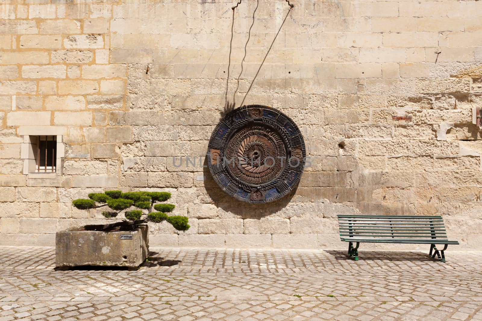 Urban view of a street in the city of Saintes  in france