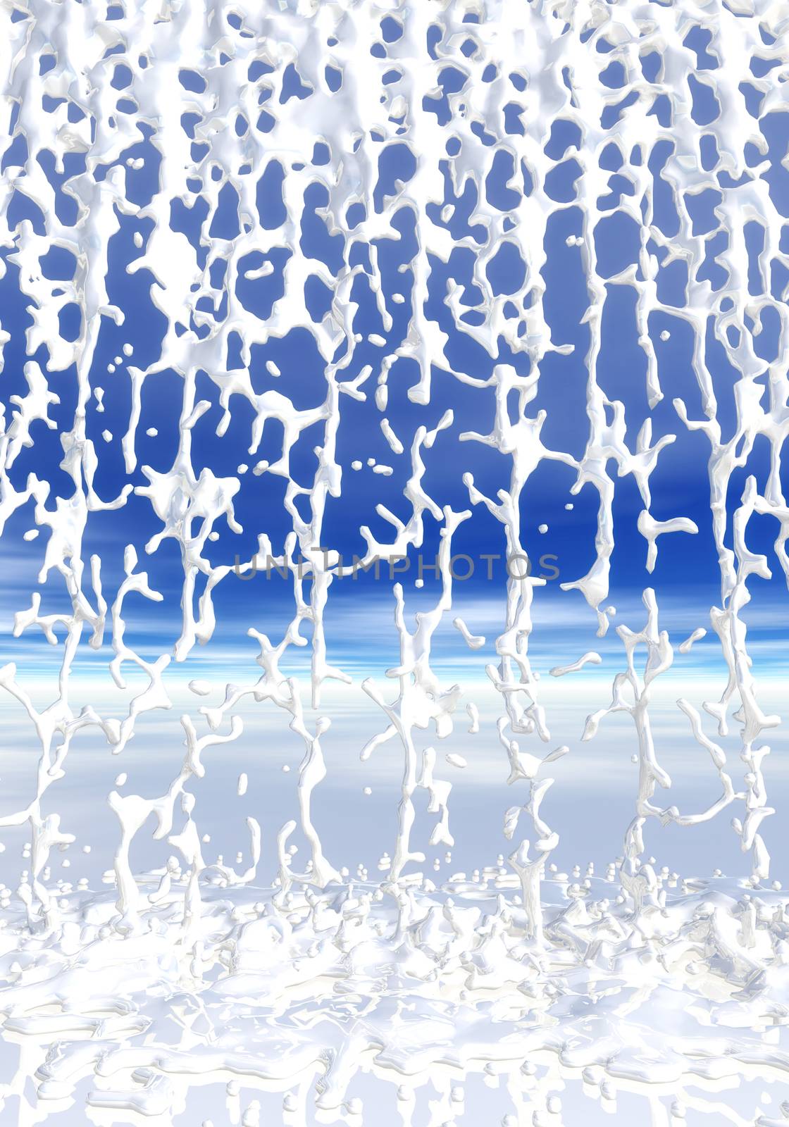 3D Illustration of splashing Fluid