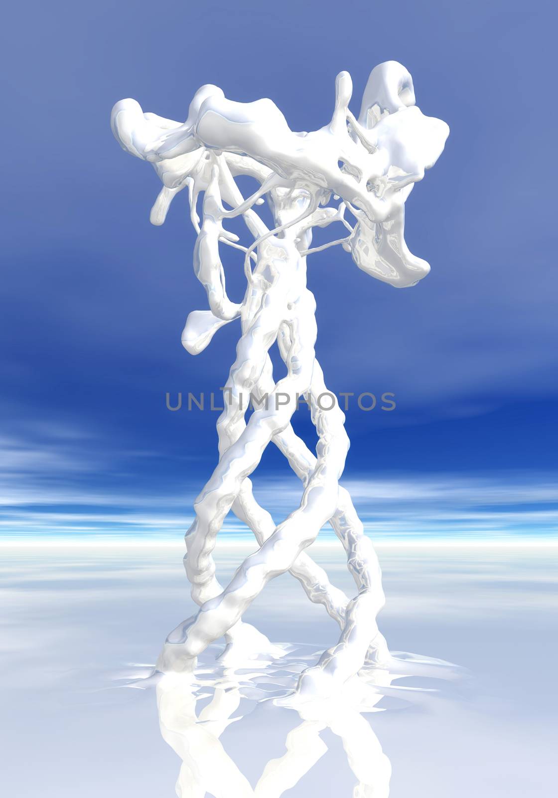 3D Illustration of splashing Fluid