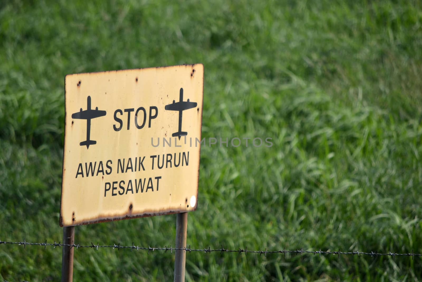 bandung, indonesia-june 16, 2014: airport sign captured on husein sastranegara airport bandung.