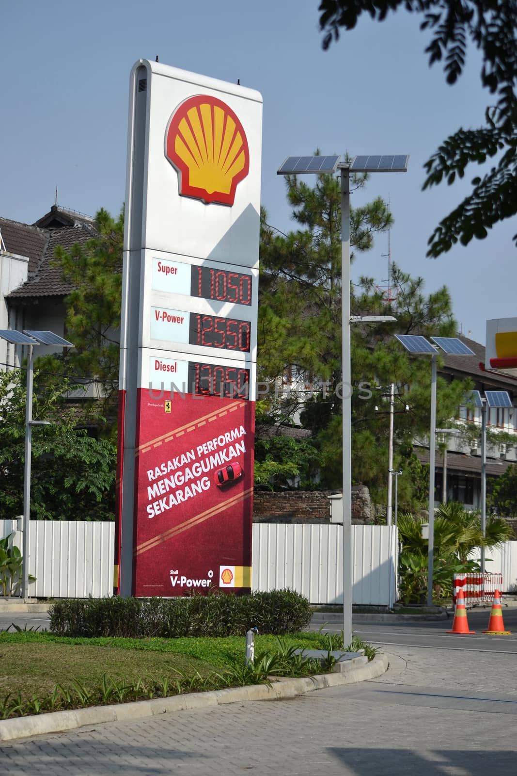 bandung, indonesia-june 16, 2014: shell gas station that located in pasteur area-bandung.