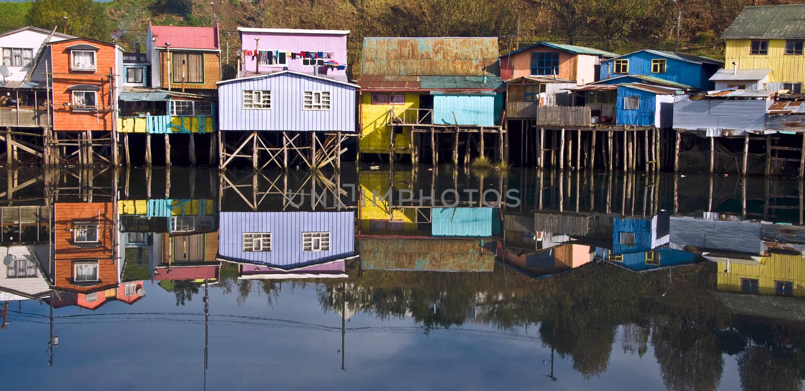 Palafitos Houses, Patagonia, Chiloe, Chile