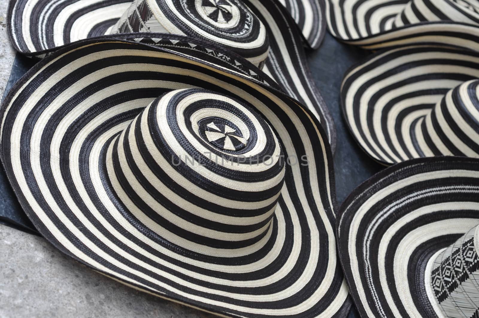 Sombreros Volteados - Typical Colombian Hats on the marketplace, Cartagena, Colombia