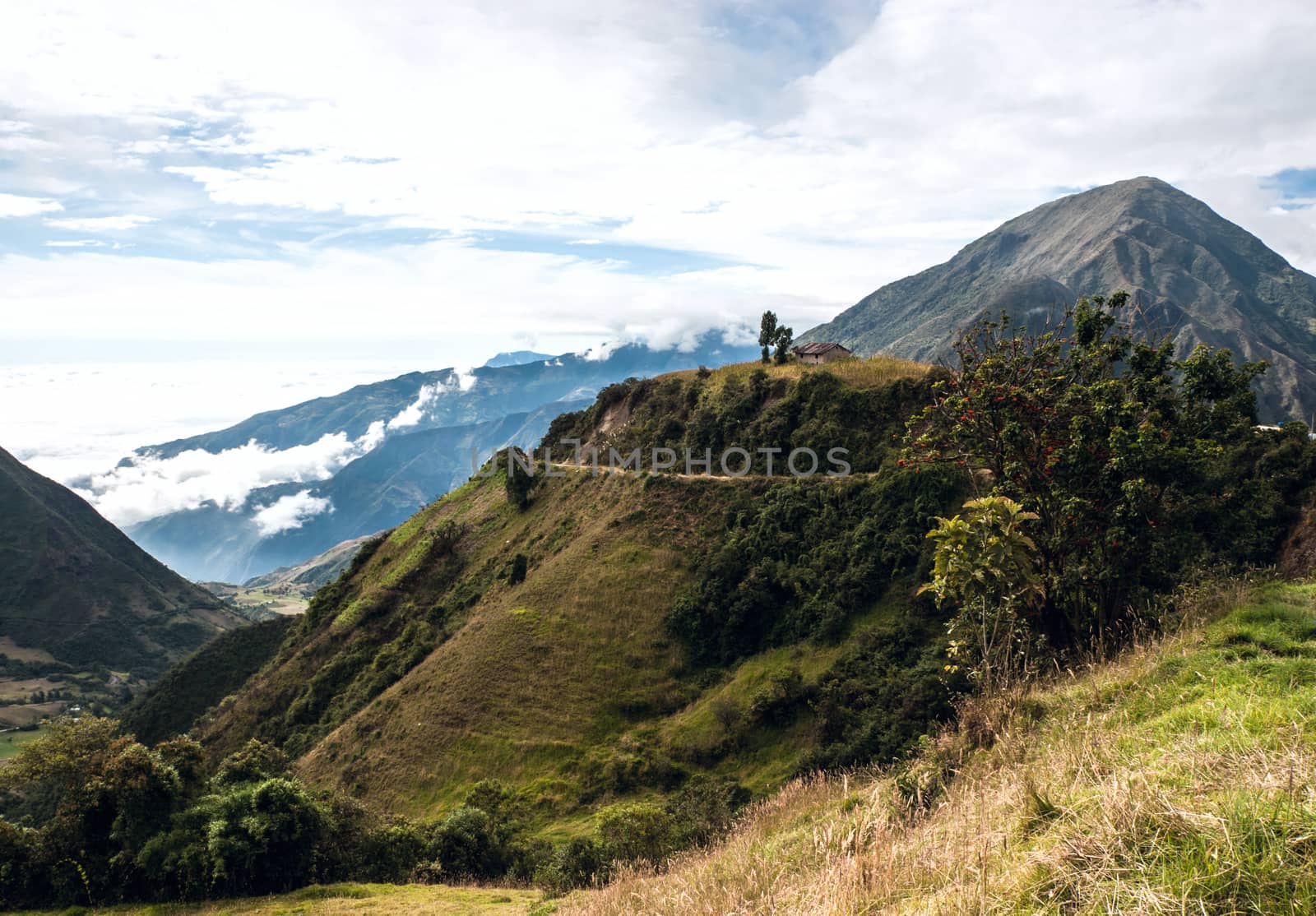 On the road through the Andes. The photo is taken near small town Alausi in Ecuador