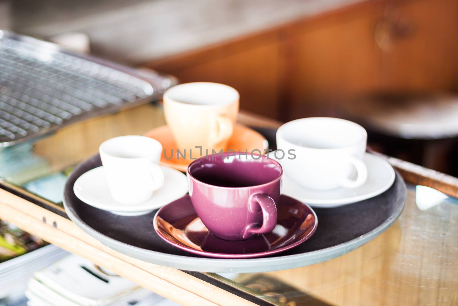 Set of coffee cup for serving, stock photo