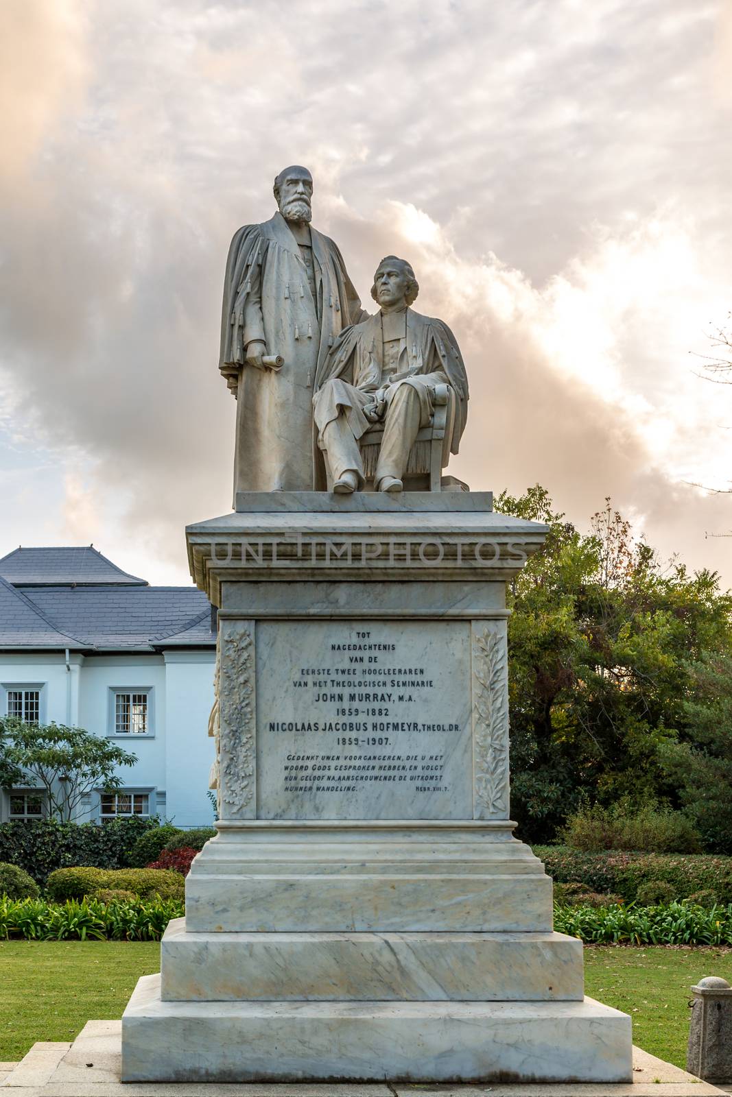 Statue of John Murray and Nicolaas Jacobus Hofmeyr in Stellenbosch, South Africa