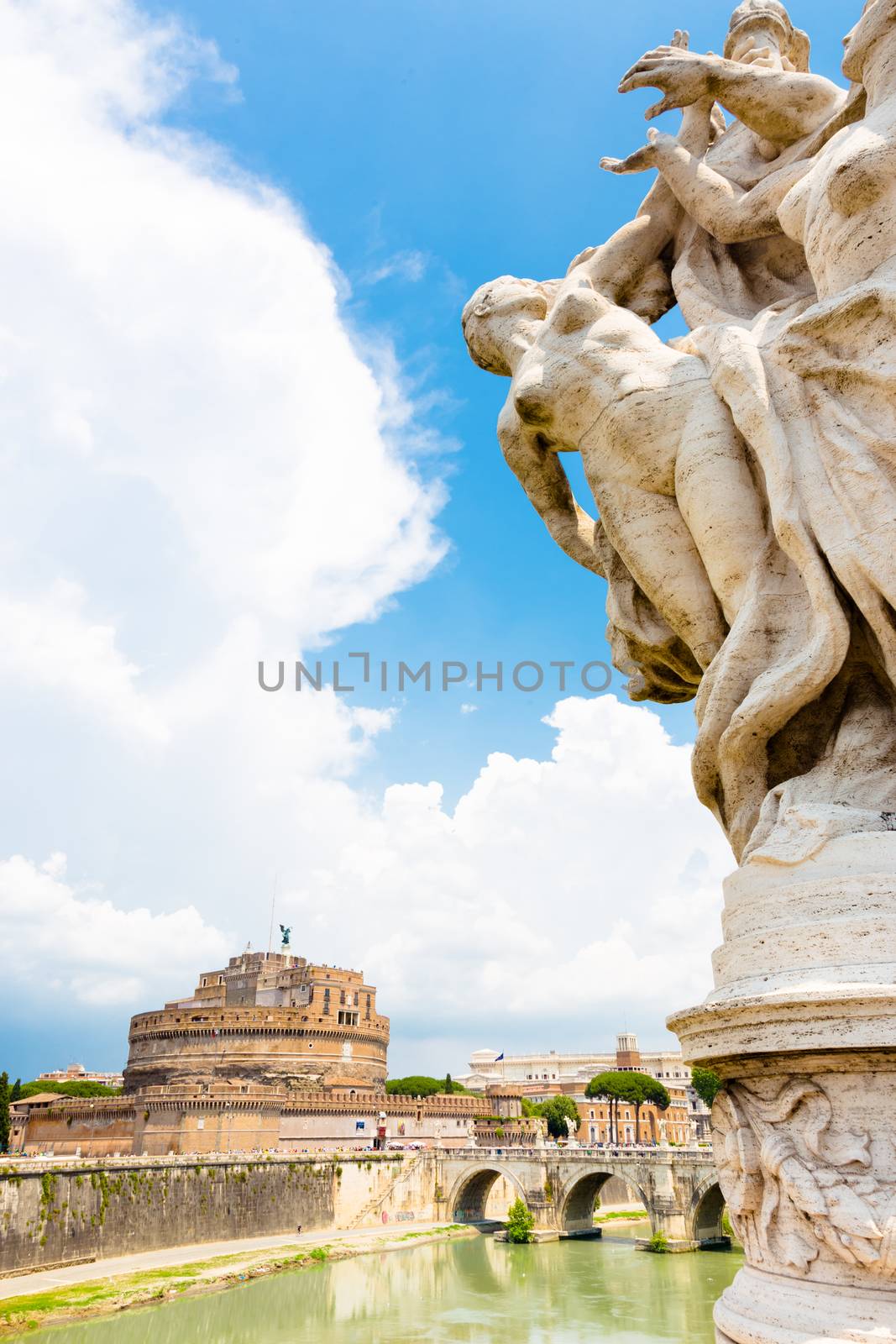 Sant Angelo Castle and Bridge in Rome, Italia. by kasto