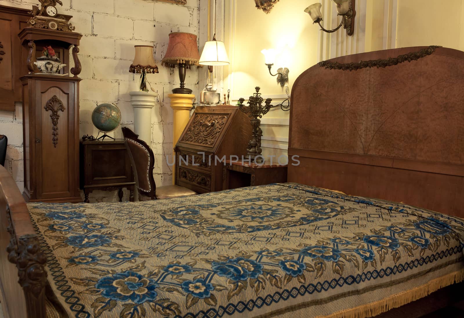 vintage and luxurious bedroom interior in the house