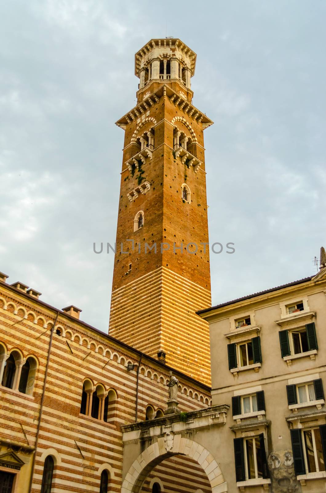 Lamberti Tower in Piazza Signori in Verona, Italy by marcorubino